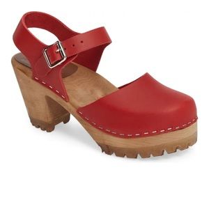 Red MIA Abba Clogs